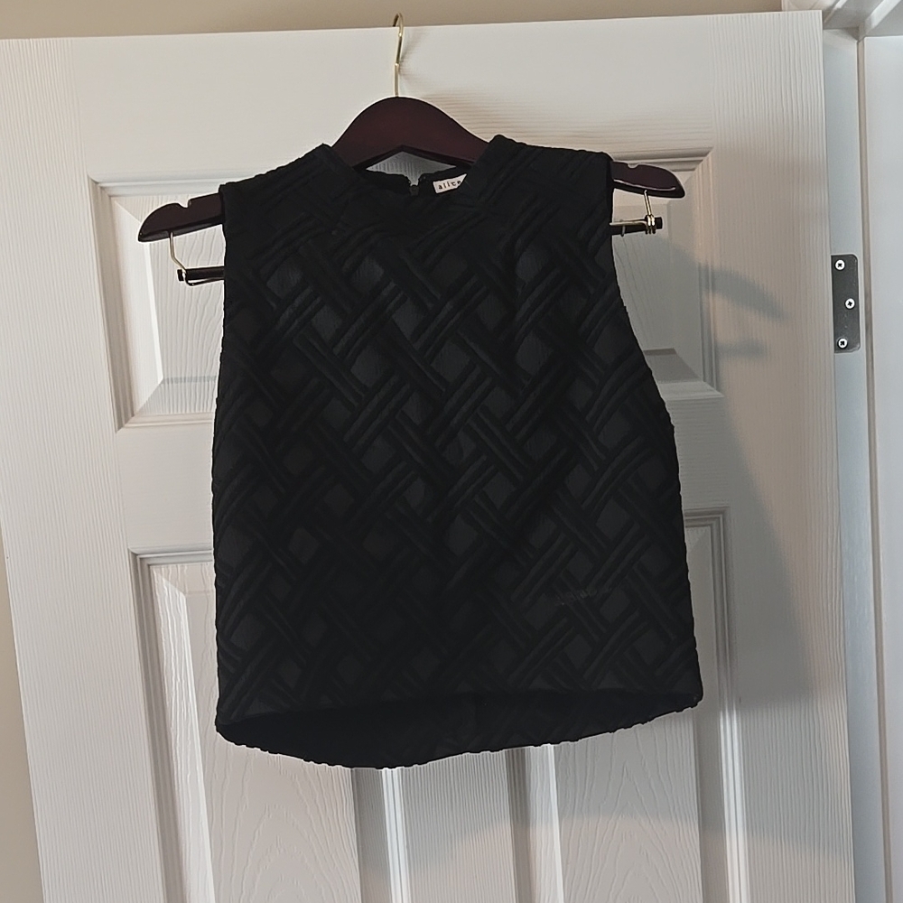 Alice + Olivia Black Sleeveless Tank Top